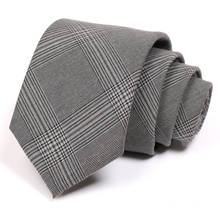 Brand Designer 7.5CM Wide Tie For Men Grey Plaid High Quality Male Business Suit Necktie Great For Work Party With Gift Box 2024 - buy cheap