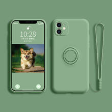Кольцевой держатель чехол для телефона Apple iPhone 11 Pro Max XS X XR 7 8 Plus SE 2 2020 SE2 6 6S силиконовый чехол с ремешком зеленый аксессуар 2024 - купить недорого