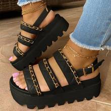 Sandalias a la moda con plataforma para mujer, zapatos informales de cuero suave con punta abierta, cómodos, para la playa y el verano, talla grande 35-43, 2021 2024 - compra barato