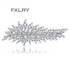 FXLRY-joyería elegante de moda, accesorios para el cabello de circonita cúbica AAA de Color blanco, joyería nupcial para el cabello, Clip para el cabello para dama de honor, regalo 2024 - compra barato
