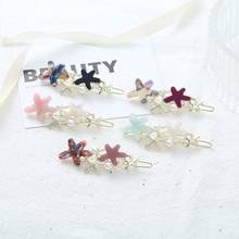 Coreia do novo hairpin placa de acetato jóias de cinco pontas estrela de metal hairpin starfish hairpin 2024 - compre barato