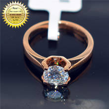 18K goldr ring 1ct DVVS moissanite ring Engagement&Wedding Jewellery with certificate 0070 2024 - купить недорого