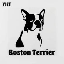 YJZT 15.5CM×15.7CM Fun Animal Boston Terrier Vinyl Car Sticker Bumper Decal Black/Silver 8C-0489 2024 - buy cheap