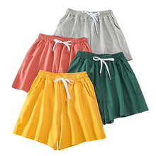 Candy Colors Summer Thin Loose Cotton Outer Wear Casual Shorts Women Plus Size Lace Up High Waist Wide Leg Shorts Female C7294 2024 - buy cheap