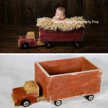 Accesorios de fotografía para recién nacido, Mini coche Retro, accesorio de pose para bebé, luna llena, accesorios para sesión de fotos de bebé, camión de madera antiguo, accesorios grandes 2024 - compra barato