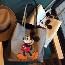 Disney mickey mouse dos desenhos animados grande capacidade bolsa de ombro shopper senhora bolsa feminina compras lazer moda crossbody sacos 2024 - compre barato