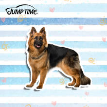 Jump Time 13cm x 12.5cm German Shepherd Dog Vinyl Decals Stickers Funny 3D Car Styling Bumper Window Animal Car Stickers 2024 - buy cheap