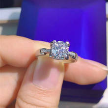 Anel de prata esterlina 925 geoki vvs1 para casamento, pedra preciosa de excelente qualidade, 1ct d aprovada em teste de diamante 2024 - compre barato