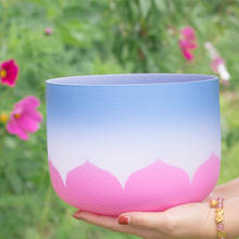 8" Lotus blue Pink  Color C - D - E - F - G - A - B Frosted Quartz Crystal Singing Bowl 8Inch - Yoga 2024 - buy cheap