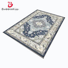 Bubble Kiss Carpet for Living Room Ethnic Style Blue Flower Pattern Carpet Home Customized Anti-wrinkle Bedroom Rug Bedside Mat 2024 - buy cheap