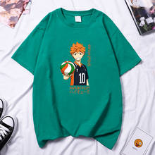 Hinata Shoyo Haikyuu-camisetas de manga corta con estampado de dibujos animados para niñas, Camiseta holgada de Hip Hop, camiseta de marca para mujer 2021 2024 - compra barato