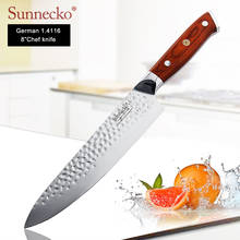 Sunnecko, faca profissional de chef alemão, 8 polegadas, lâmina de aço 1.4116, facas de cozinha, cabo de madeira jacarandá, lâmina afiada, ferramenta de corte de carne e frutas 2024 - compre barato