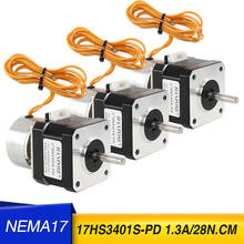 Motor paso a paso 17HS3401S-PD, 3 piezas, 42, 1,3a, con freno de banda, 34mm, para fresadora CNC 2024 - compra barato