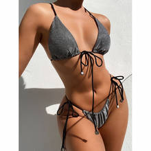 Biquini com transparência, biquini sexy, maiô feminino de duas peças, estilo brasileiro, moda praia 2021 2024 - compre barato