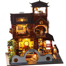 Casa de muñecas con muebles de madera para niños, casa de muñecas en miniatura, rompecabezas, ensamblaje, miniaturas, Kits, juguetes educativos, regalo 2024 - compra barato
