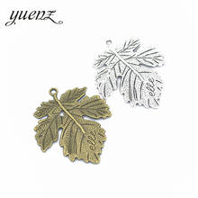 YuenZ-colgante de aleación de metal para mujer, colgante de hojas de color plata antigua, fabricación de joyería artesanal, accesorios Q337, 4 Uds. 2024 - compra barato