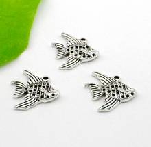 Free Shipping Wholesale 100pcs Tibetan Silver fish  Charms Pendants 19x21mm For Jewelry Making Craft DIY 2024 - buy cheap