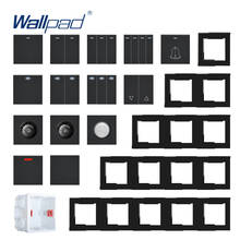 Wallpad Black Acrylic Panel With Silver Border Panel Wall Light Switch Function Key Only DIY Free Combination 52*52mm 2024 - buy cheap