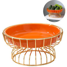 Современная керамическая необычная домашняя Фруктовая тарелка, плитка для закусок, украшение, Яркая оранжевая керамическая тарелка для фруктов 2024 - купить недорого