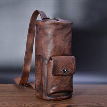 Crossbody Bags Men's Chest Bag Messenger bag Genuine cowhide Leather Shoulder Bags Diagonal Package new Back Pack Travel 2024 - buy cheap