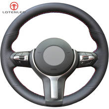 LQTENLEO Black Artificial Leather DIY Car Steering Wheel Cover for BMW 2 Series F22 F23 F45 F46 X4 F26 X5 F15 X6 F16 2014-2019 2024 - buy cheap