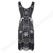 Women Vintage 1920s Art Deco Beaded Sequin Embellished Flapper Dress Vestido Bodycon Gatsby Flapper Party O Neck Tassel Dresses 2024 - buy cheap