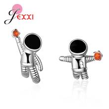 Attractive Design Starry Sky Space Star Asymmetrical Astronaut Small Stud Earrings for Women 925 Sterling Silver Ear Studs 2024 - buy cheap