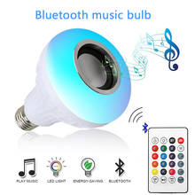 Lâmpada led inteligente rgb, luz bluetooth sem fio para reprodução de música com controle remoto por app 2024 - compre barato
