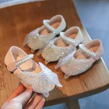 Zapatos de mariposa para niñas, zapatillas de princesa de Pu con perlas y diamantes de imitación, planas, moda coreana, 2020 2024 - compra barato