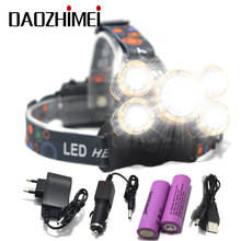 8000LM Led Headlamp 5*LED XML-T6+4Q5 Headlight 4mode ZOOM Rechargeable Head headlamp Fishing Torch Outdoor Hunting Lighting Фара 2024 - buy cheap