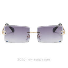 Small Rimless Punk Sunglasses Siamese Unique Rectangle Sun Glasses for Female Vintage Frameless Diamond Sunglasses NX 2024 - buy cheap