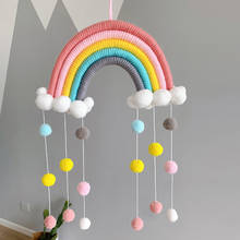 Tapeçaria de arco-íris em tecido nórdico, decoração de parede para casa, brinquedo, decoração para berçário, sala de estar, quarto, crianças e meninas 2024 - compre barato