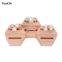 Solid Wood Hexagon Creative Ring Display Bracket Jewelry Ring Storage Rack Hexagon 1 Pcs Joyeros Organizador De Joyas 2024 - buy cheap