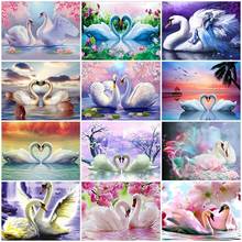 5D Diamond Painting Kits Full Round With AB Drill Animals Embroidery Swan Pictures Of Rhinestones Cross Stitch Home Decoration 2024 - buy cheap