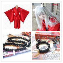 Costume Anime Inuyasha Cosplay Costumes Red Japanese Kimono Men Robe Costume Wigs Ears And Necklace Bracelet For Halloween Party 2024 - buy cheap