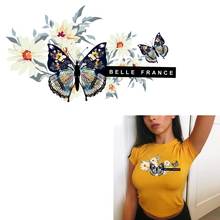 Beautiful Butterfly Heat Transfers Sticker On Clothes DIY A-level Washable Iron On Patches For Clothing  Flower Patches Applique 2024 - buy cheap