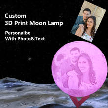 Customized 2/16 Colors 3D Print Moon Lamp USB Rechargeable Personality Night Light Touch/Remote Control Valentine's Day Gift 2024 - buy cheap