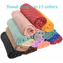 Bufandas lisas de algodón de gran tamaño, hijab musulmán multicolor, bufanda islámica, larga y suave, de lunares 2024 - compra barato