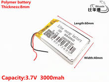 Melhor marca de bateria, 3.7v, bateria de polímero de lítio 804060, gps, mp5, 3000mah, equipamento de energia móvel 2024 - compre barato