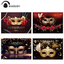 Allenjoy carnival party photophone masquerade red black golden bokeh flower photography backdrop photo studio background 2024 - buy cheap
