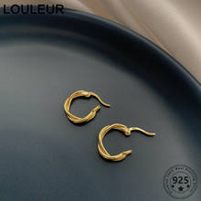 LouLeur-pendientes de plata de ley 925 para mujer, joyería fina con giro de oro de 18K, con personalidad, 925 2024 - compra barato