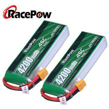 Racepw-bateria lipo rc com conector xt60, bateria 4200mah, 11.1v, 45c, 3s, rc, para avião helicóptero, caminhão 2024 - compre barato