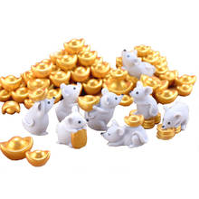 Adornos de ratón de la suerte para decoración del hogar, figurita de resina en miniatura, bonito Animal para jardín, 8 unidades 2024 - compra barato