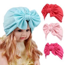 New Bow Baby Girl Hat Elastic Baby Beanie for Girls Children Baby Girls Boho Hat Beanie Scarf Turban Head Wrap Cap 1-3 Years 2024 - buy cheap