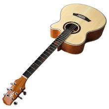 Guitarra acústica eléctrica de madera de abeto, instrumento de diseño recortado, 6 cuerdas, Con encuadernación de celuloide, 40 pulgadas 2024 - compra barato
