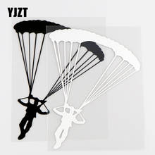YJZT 11.4×15.2CM Parachuting Skydiving Vinyl Decal Car Sticker Car Truck Window Decor Black / Silver 10A-0671 2024 - buy cheap