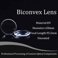 Cristal óptico K9 de 50mm de diámetro, longitud Focal, lente de 95,5mm, lupa de lente láser de enfoque de vidrio personalizado, fabricante 2024 - compra barato