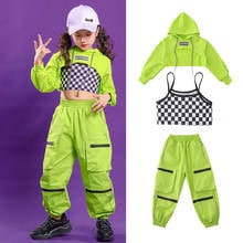 New Girls Jazz Dance Costumes For Kids Green Hiphop Suit Rave Clothes Ballroom Hip Hop Dancing Clothes Street Dancewear DQS6758 2024 - buy cheap
