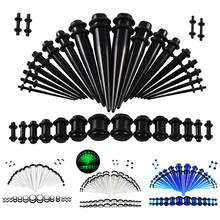 36pcs/lot Acrylic Ear Gauge Taper and Plug Stretching Kits Ear Flesh Tunnel Expansion Body Piercing Jewelry 14G-00G 8 Colors 2024 - buy cheap