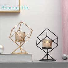 Nordic Creative Three-dimensional Geometric Wrought Iron Candlestick Decoration Romantic Bathroom Decoration Candle Holder 2024 - buy cheap
